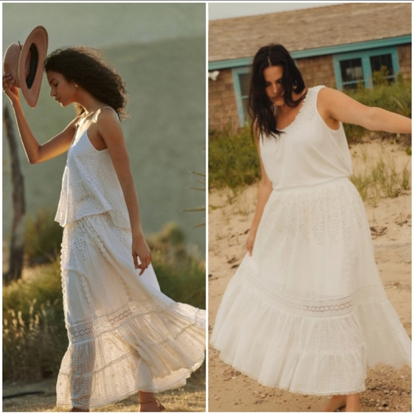 Anthropologie Dresses & Skirts - 🍒NWT🍒 ANTHROPOLOGIE WHITE EYELET MAXI SKIRT